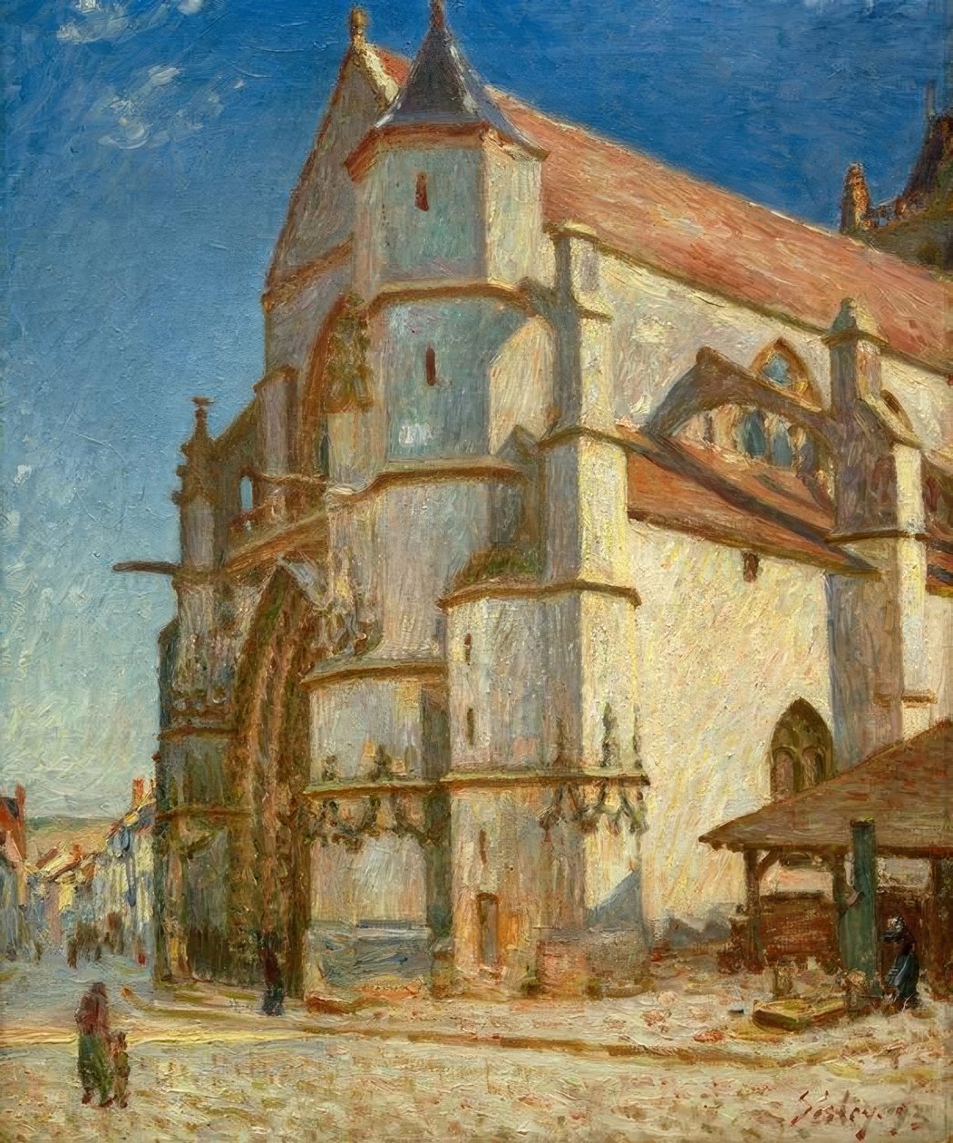 Moretův kostel v ranním slunci od Alfred Sisley