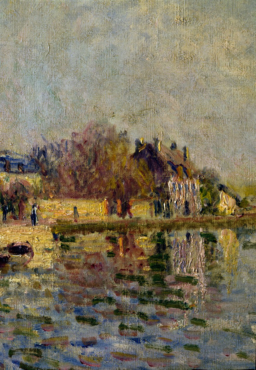 Loing Detail Canal. Obraz Alfreda Sisleyho (1839-1899) 1884 Sun. 0,38x0,55 m Paříž, musee d