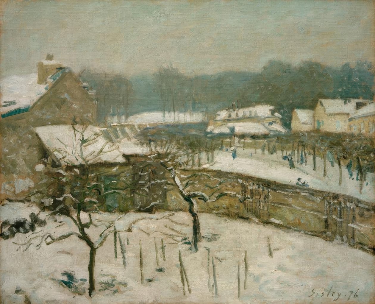 Louveciennes ve sněhu (sněhová nálada v Marly) od Alfred Sisley