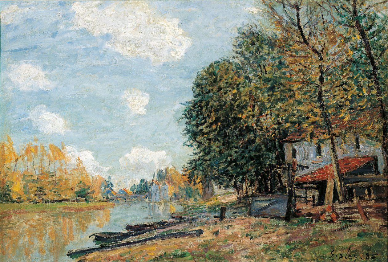 Moret: Břehy řeky Loing, 1877 od Alfred Sisley