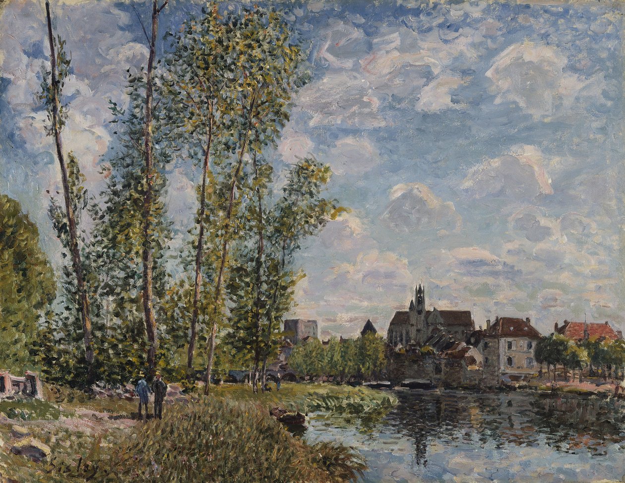 Moret, Pohled na Loing, květnové odpoledne od Alfred Sisley