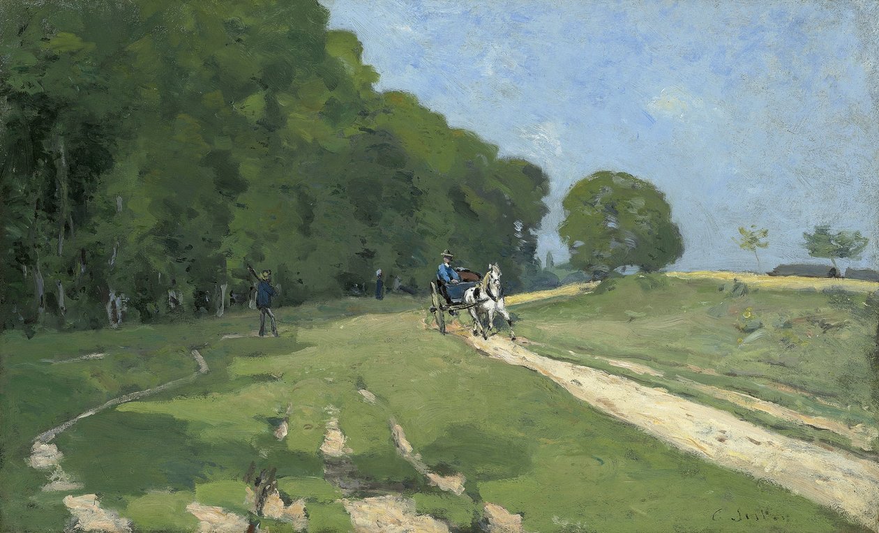 Cesta v blízkosti parku Courances; Cesta u parku Courances, 1868 od Alfred Sisley