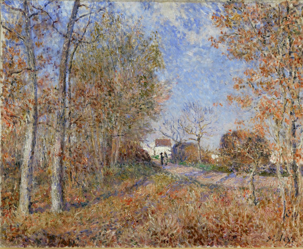 Silnice na okraji lesa od Alfred Sisley