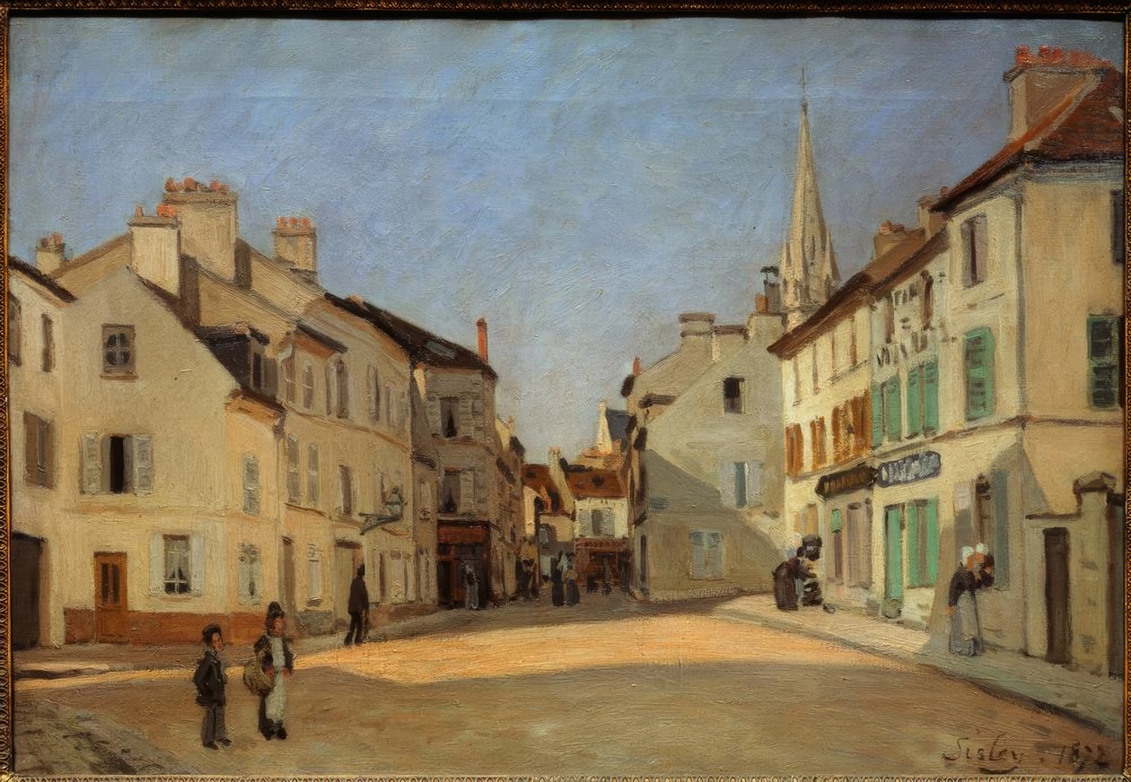 Rue de la Chaussée v Argenteuil, známá jako Place in Argenteuil od Alfred Sisley