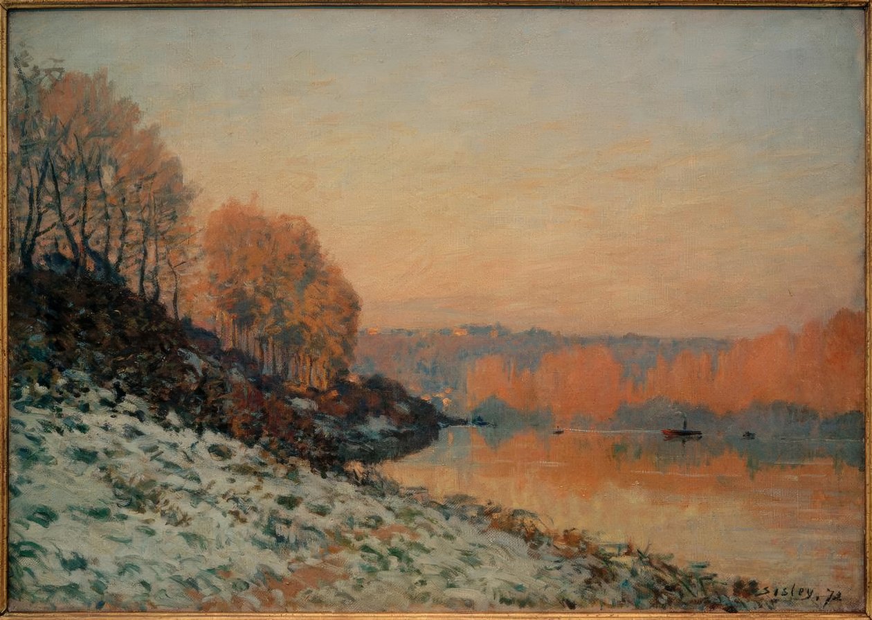 Sníh v Port-Marly, bílý mráz od Alfred Sisley