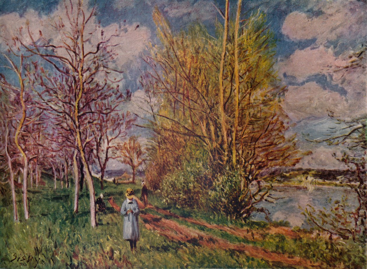 Jaro na březích řeky, konec 19. století. 1941 od Alfred Sisley