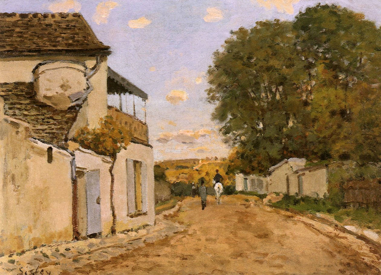 Ulice v Louveciennes (Rue de la Princesse), kolem roku 1873 (olej na plátně) od Alfred Sisley