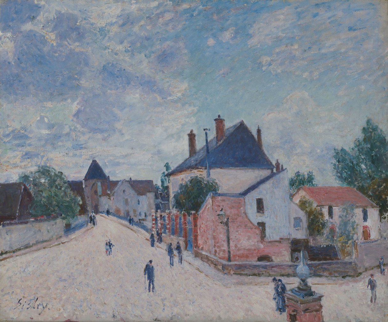 Ulice v Moretu, kolem roku 1890 (olej na plátně) od Alfred Sisley