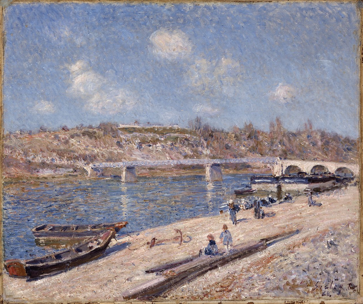 Pláž v Saint-Mammès od Alfred Sisley