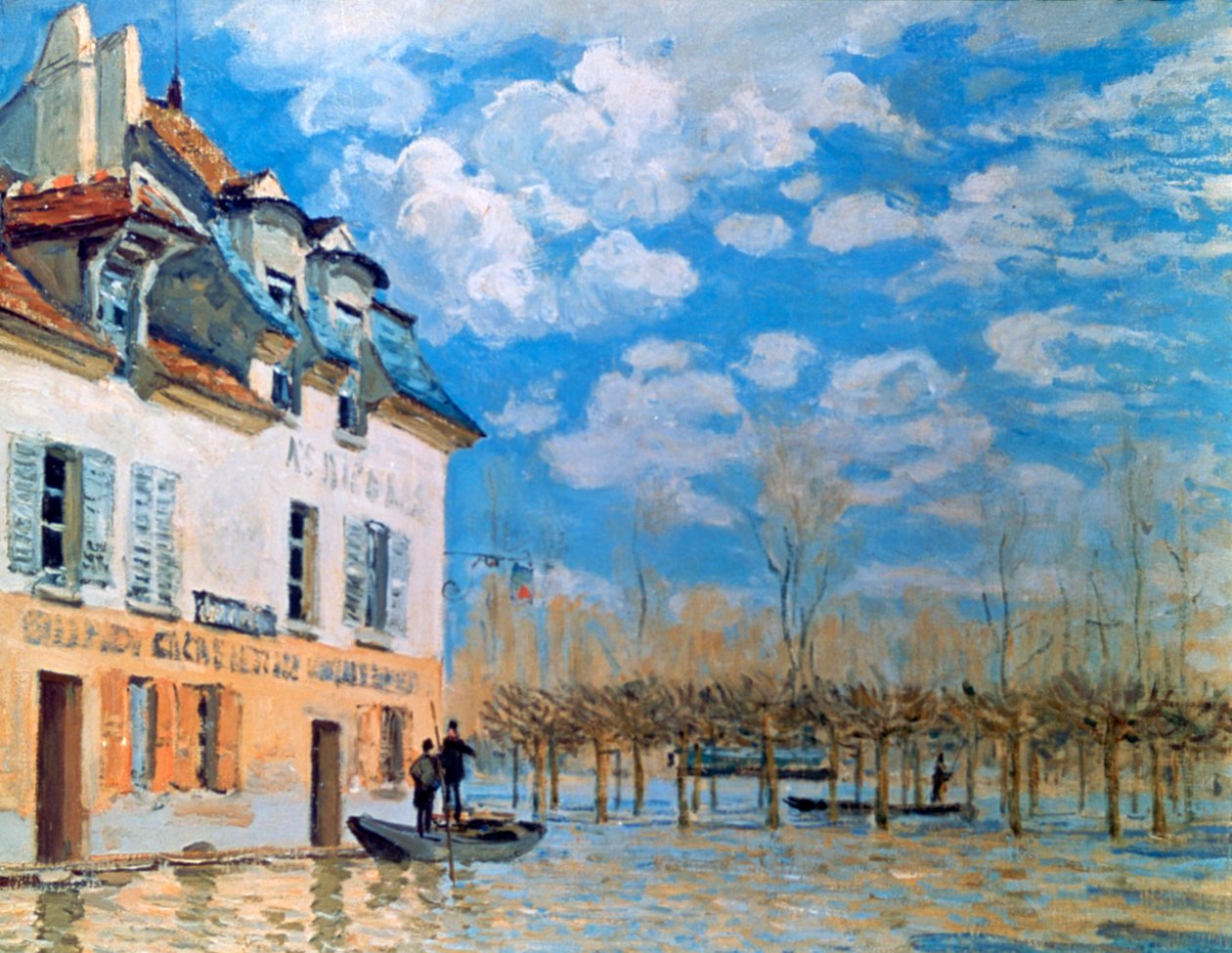 The Boat in the Flood, Port-Marly, 1876 od Alfred Sisley
