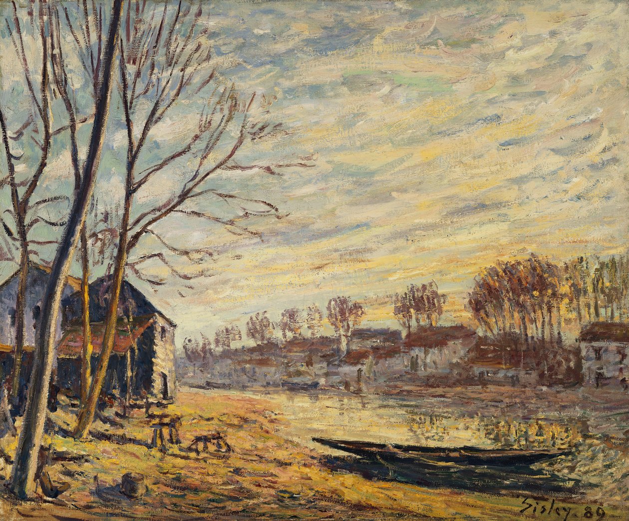Loděnice v Matratu; Chantiers a Matrat, 1889 od Alfred Sisley