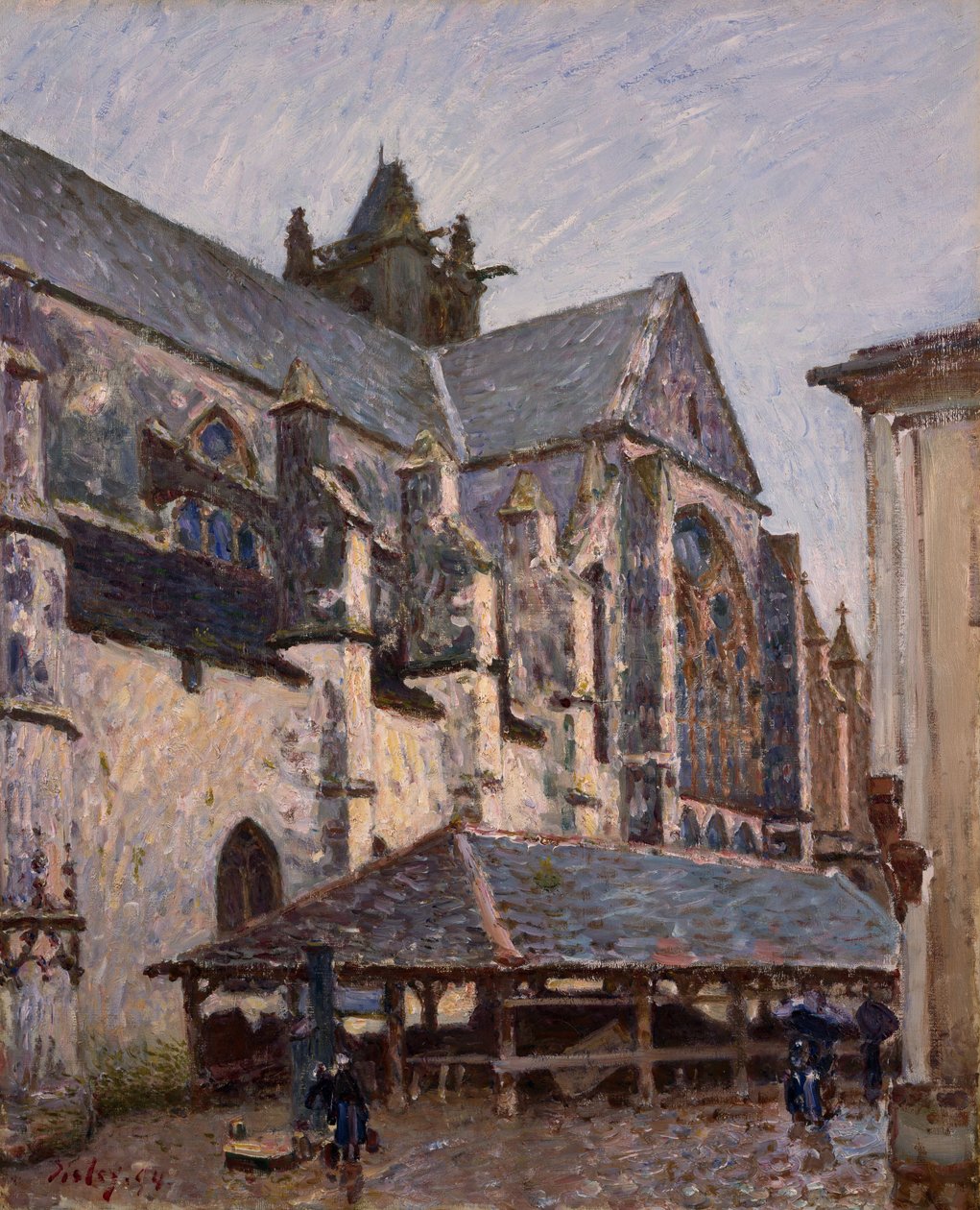 Kostel v Moret v dešti, 1894 od Alfred Sisley