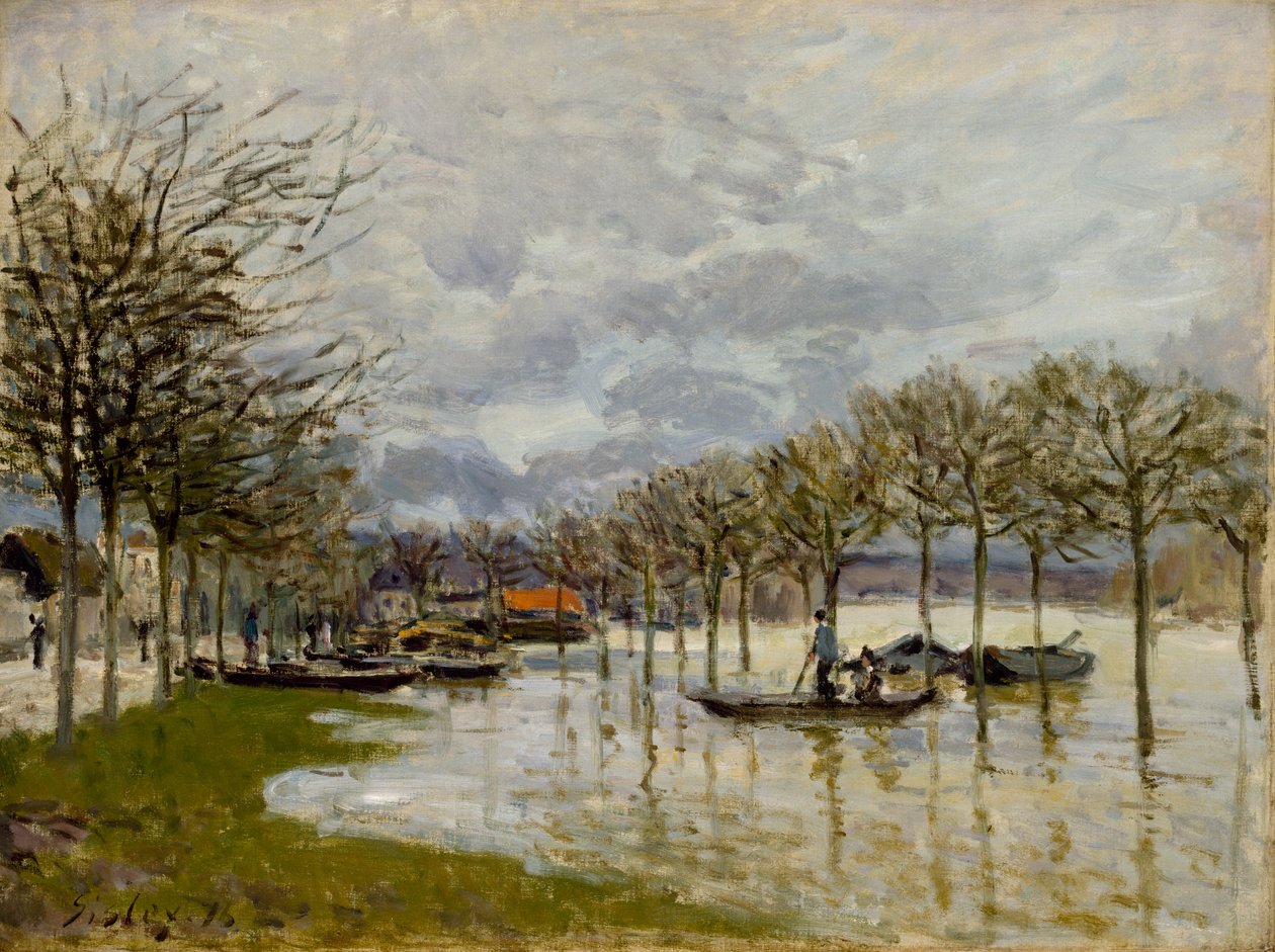 Povodeň na cestě do Saint-Germain, 1876 od Alfred Sisley