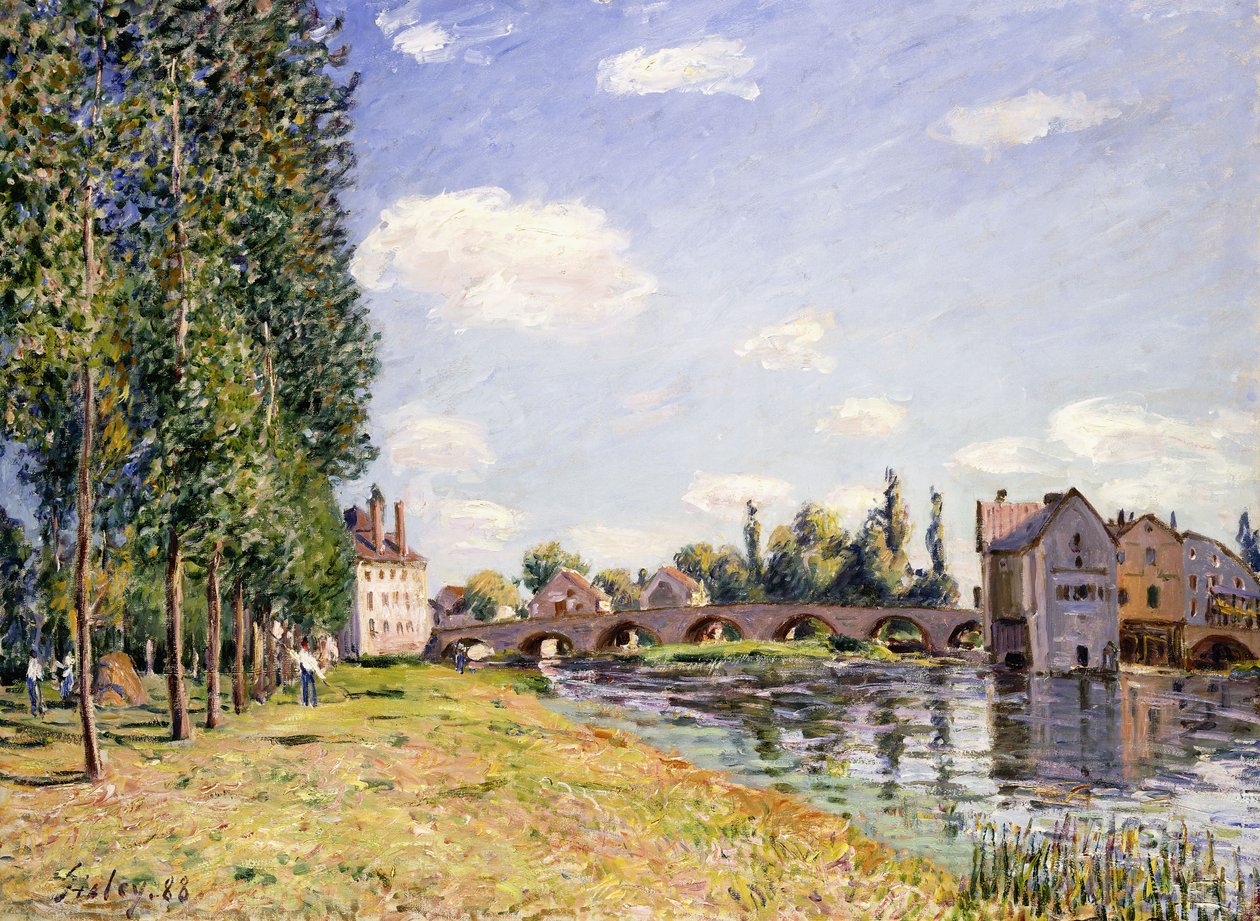 Moret Bridge v létě 1888 od Alfred Sisley