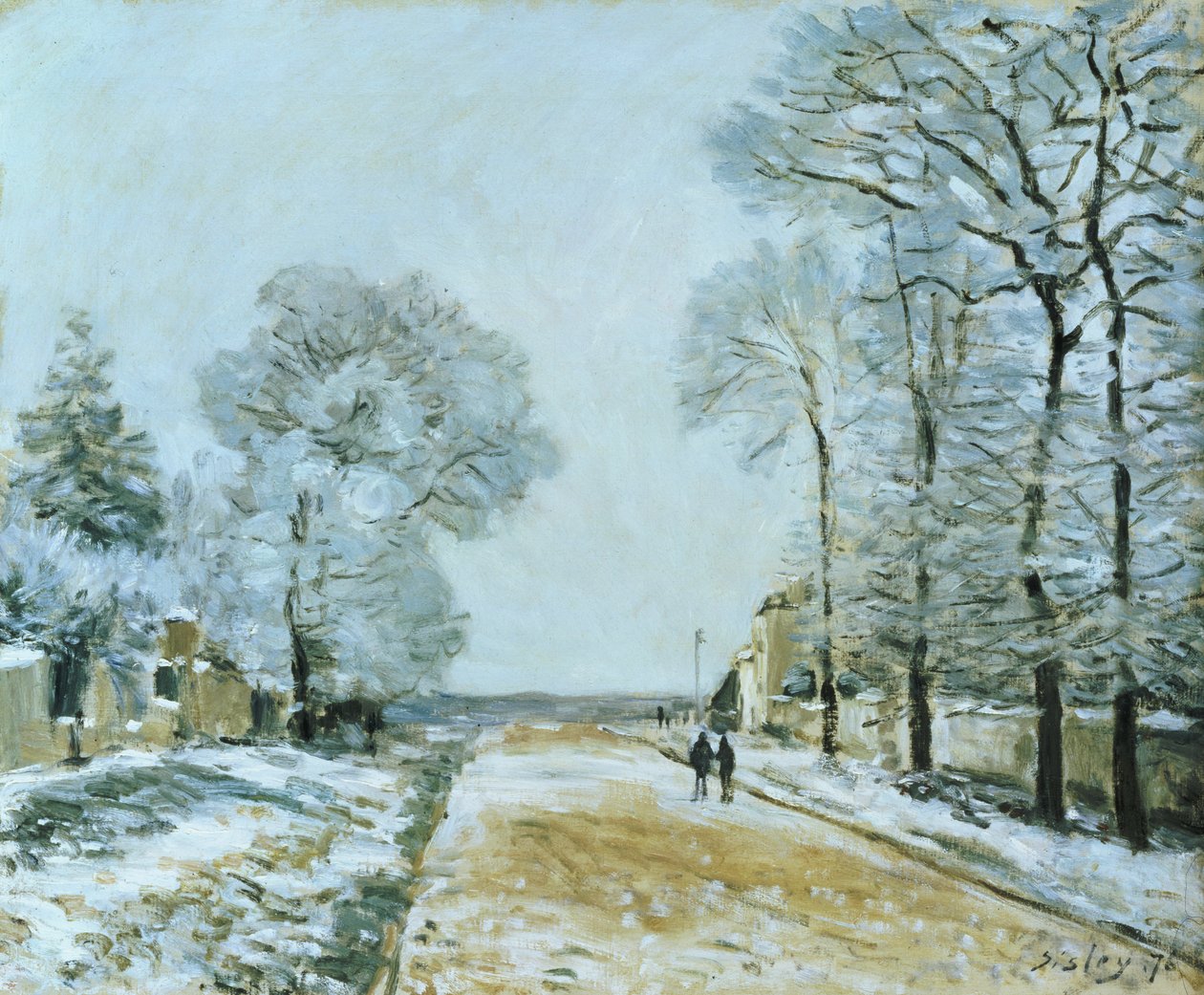 Cesta, sněhový efekt, 1876 od Alfred Sisley