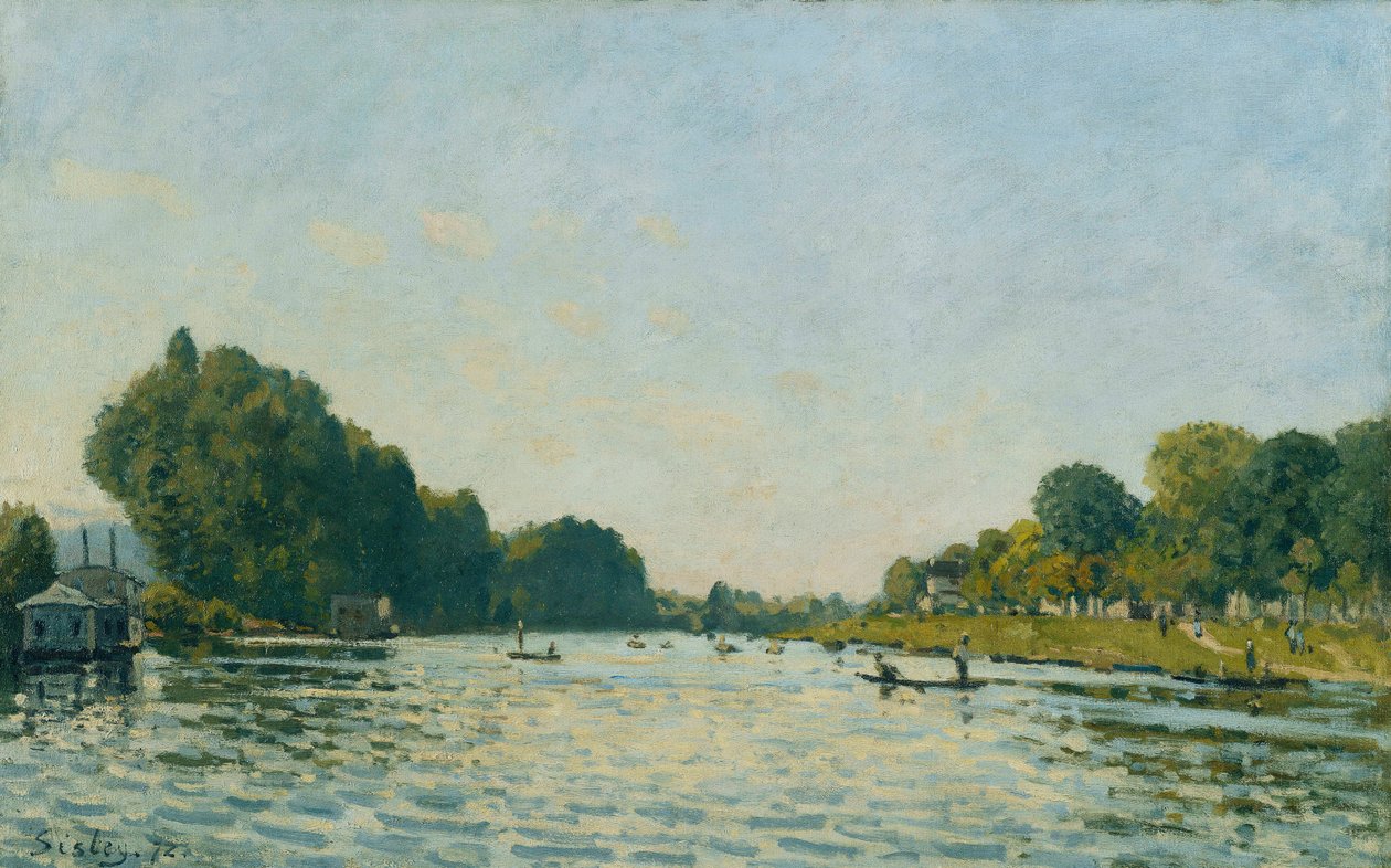 Seina v Bougival; La Seine a Bougival, 1872 od Alfred Sisley