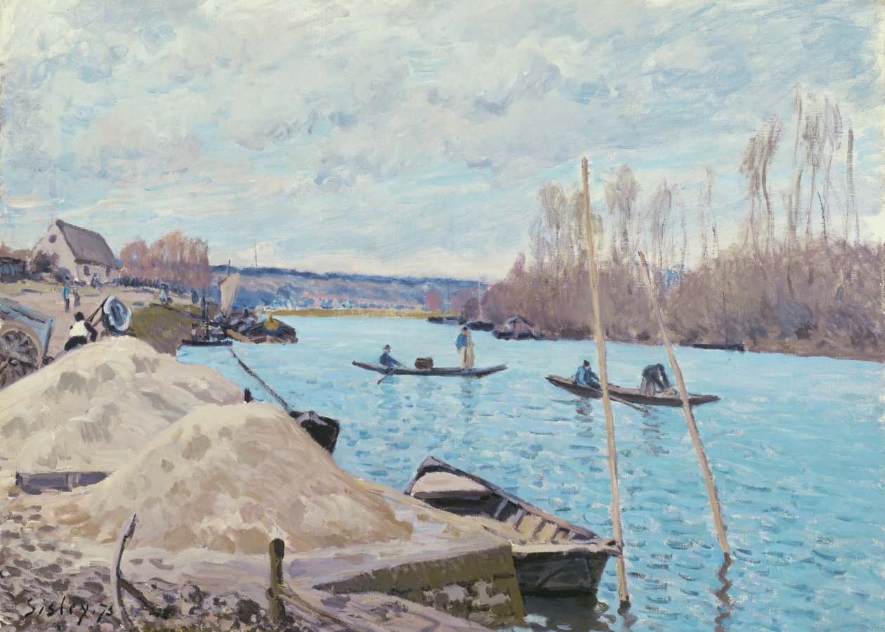 Seina v Port-Marly, Hromady písku, 1875. od Alfred Sisley