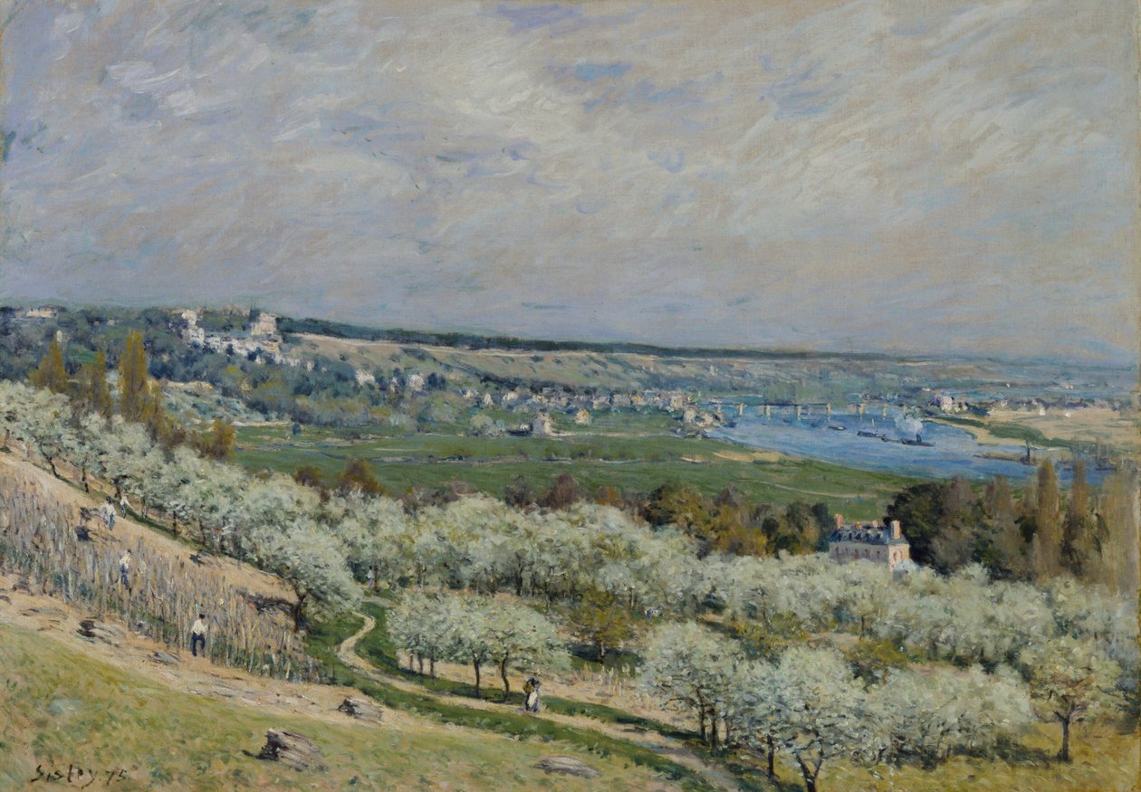 Terasa v Saint-Germain, jaro od Alfred Sisley