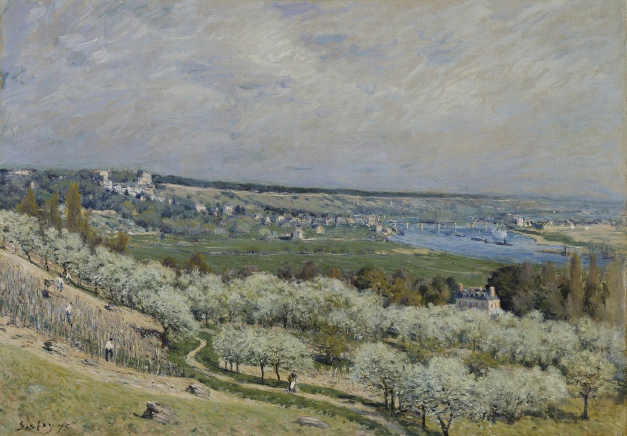 Terasa v Saint-Germain, jaro od Alfred Sisley