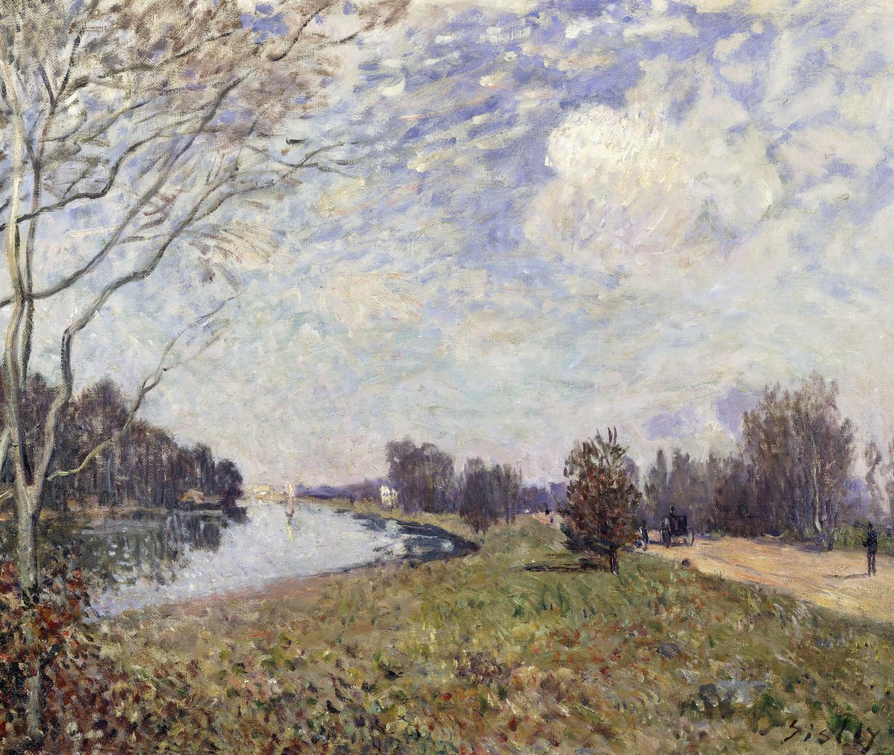 Temže v Hampton Court, East Molesey; La Tamise a Hampton Court, East Molesy, 1874 od Alfred Sisley