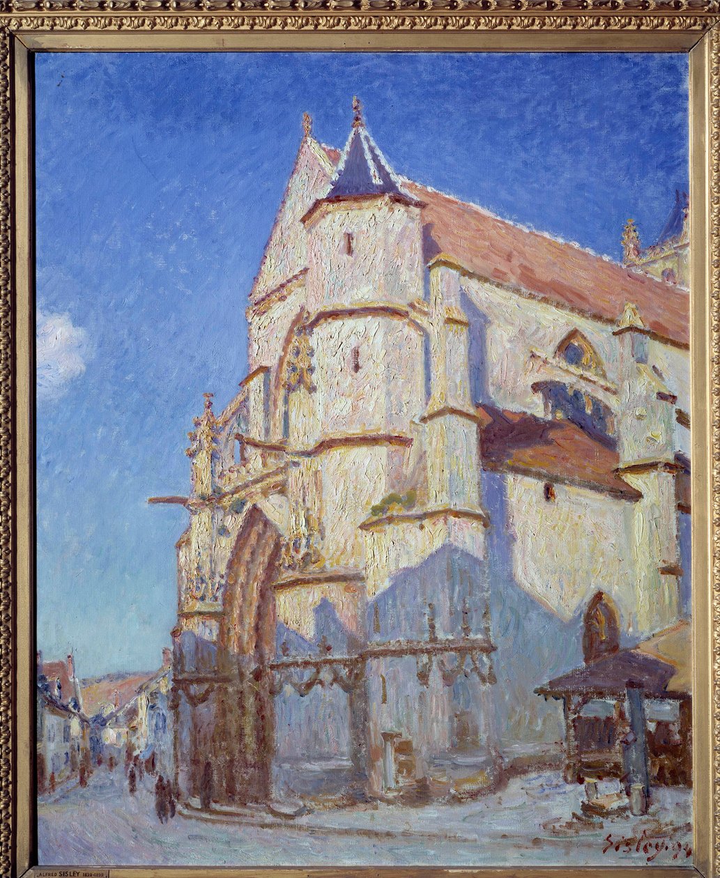 Kostel Moret, v noci v roce 1894 od Alfred Sisley