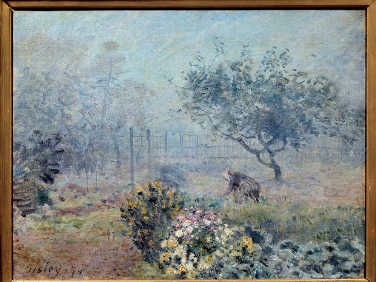 Mlha sousedí. Obraz Alfreda Sisleyho (1839-1899) od Alfred Sisley