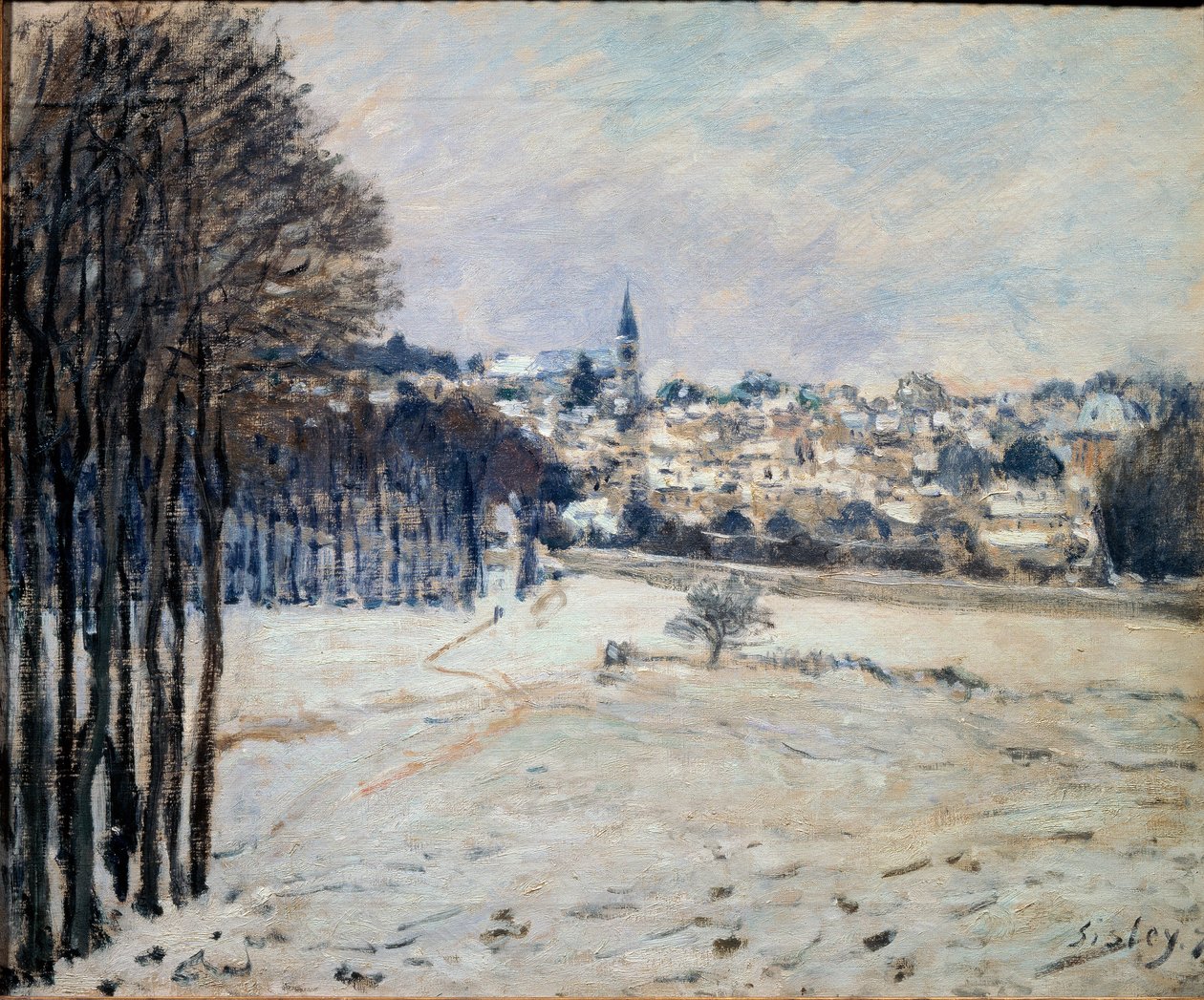 Sníh v Marly - olej na plátně od Alfred Sisley