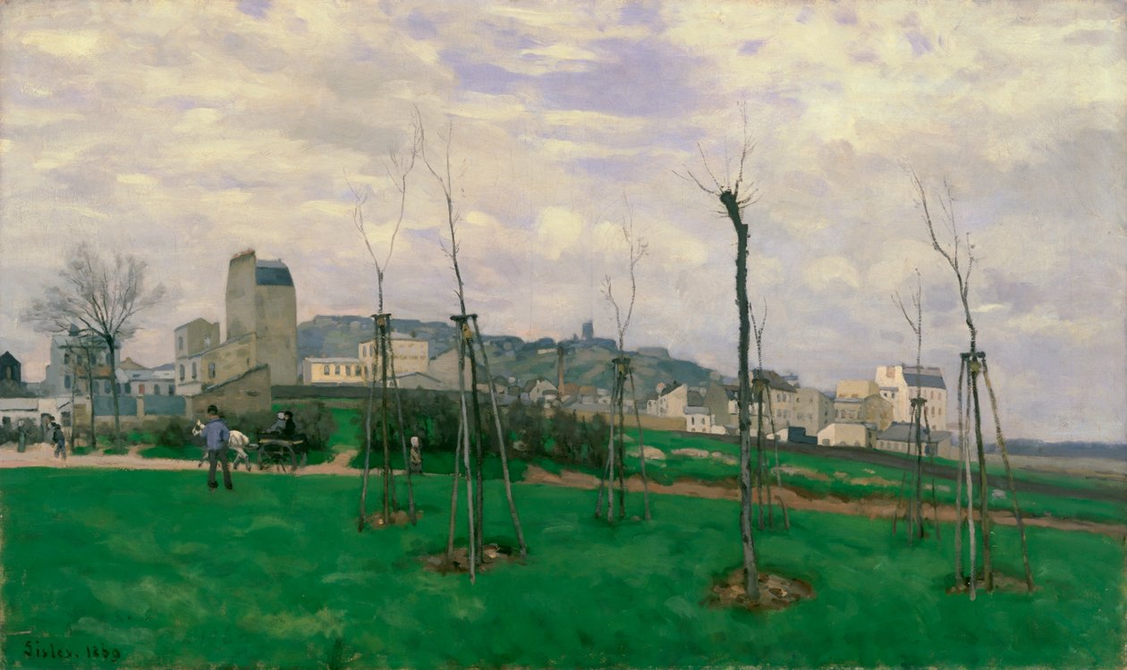Pohled na Montmartre z Cité des Fleurs, 1869 od Alfred Sisley
