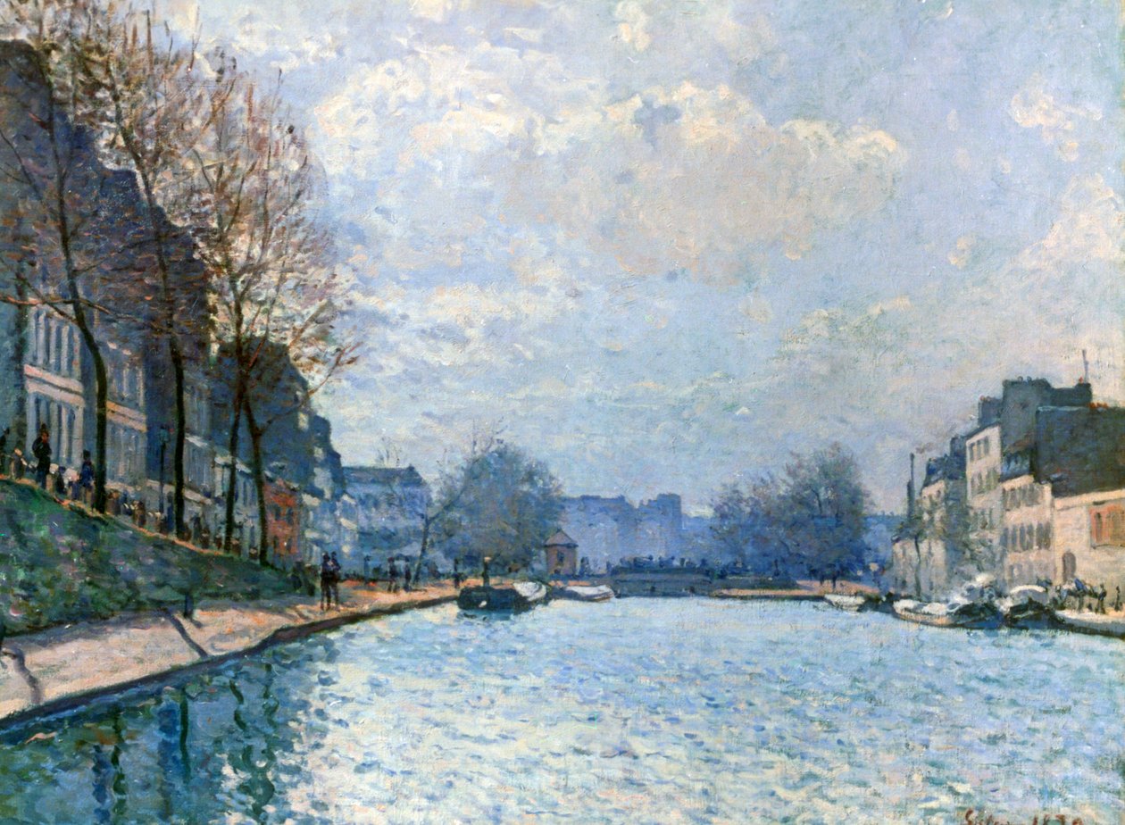 Pohled na Canal Saint-Martin, Paříž, 1870 od Alfred Sisley