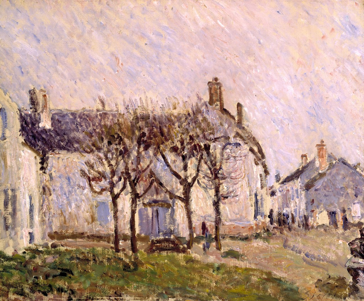 Village Street, Moret-sur-Loing, kolem roku 1894 (olej na plátně) od Alfred Sisley