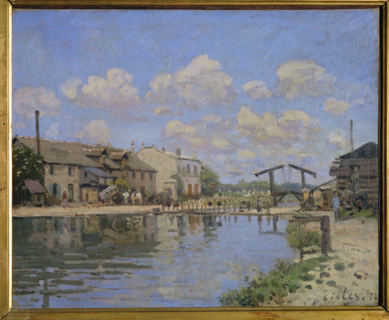 Pohled na kanál svatého Martina v Paříži... (olej na plátně) od Alfred Sisley