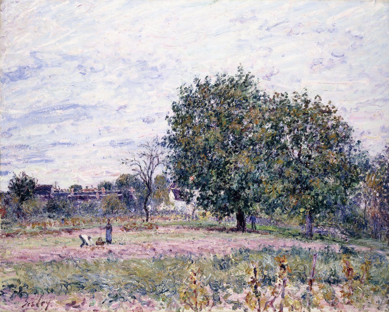 Ořešáky, Efekt zapadajícího slunce - První říjnový den, 1882 od Alfred Sisley