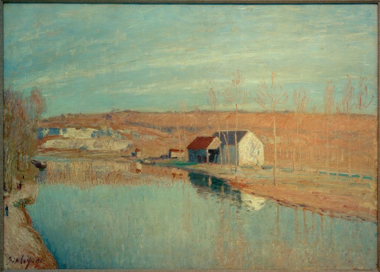 le Loing et les Coteaux de St. Nicaise - Soleil de Mars od Alfred Sisley