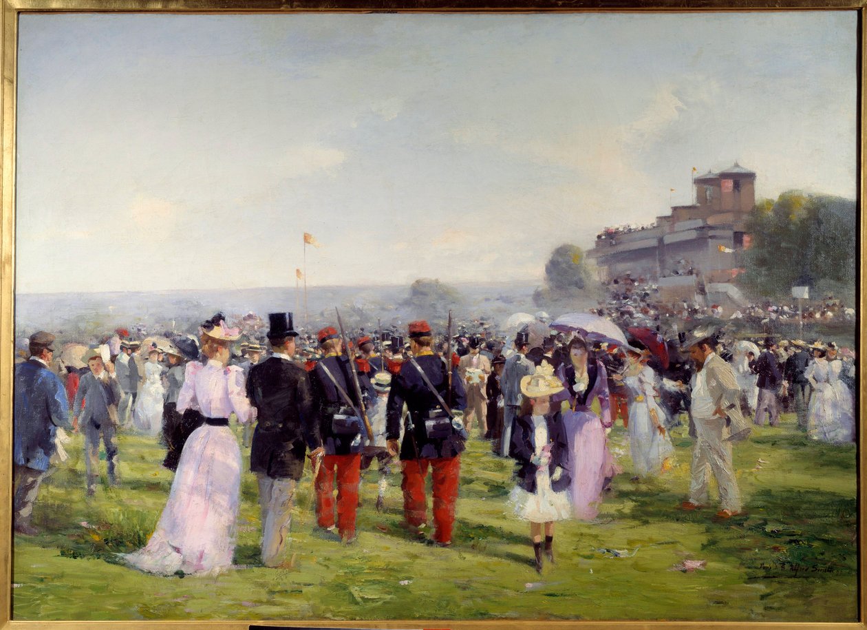 Konec závodů v Auteuil Painting od Alfreda Smithe (1853-1936) 1893 Ne. 1,09x1,5 m Paříž, Musee Carnavalet Pozor! Použití tohoto díla může podléhat žádosti o autorizaci třetí stranou nebo dalším poplatkům od Alfred Smith