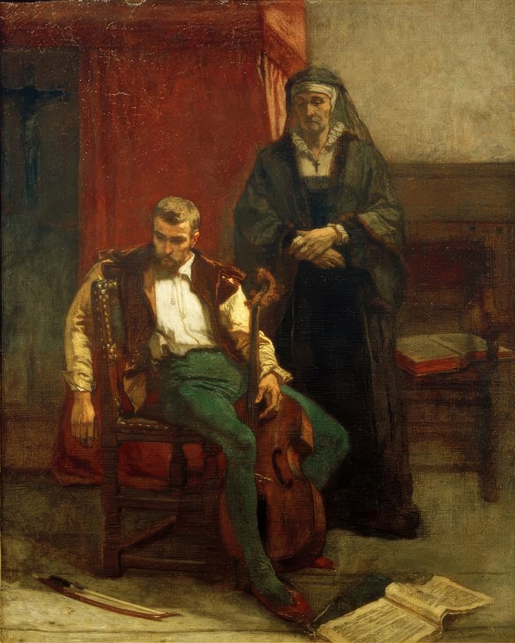 A.Stevens, (hudebníkova) sklíčenost od Alfred Emile Stevens