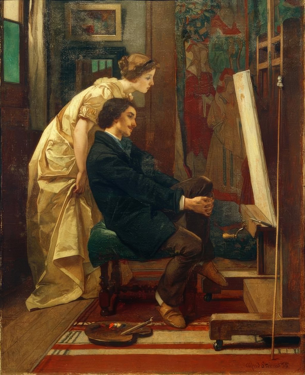A. Stevens, Malíř a jeho model od Alfred Emile Stevens