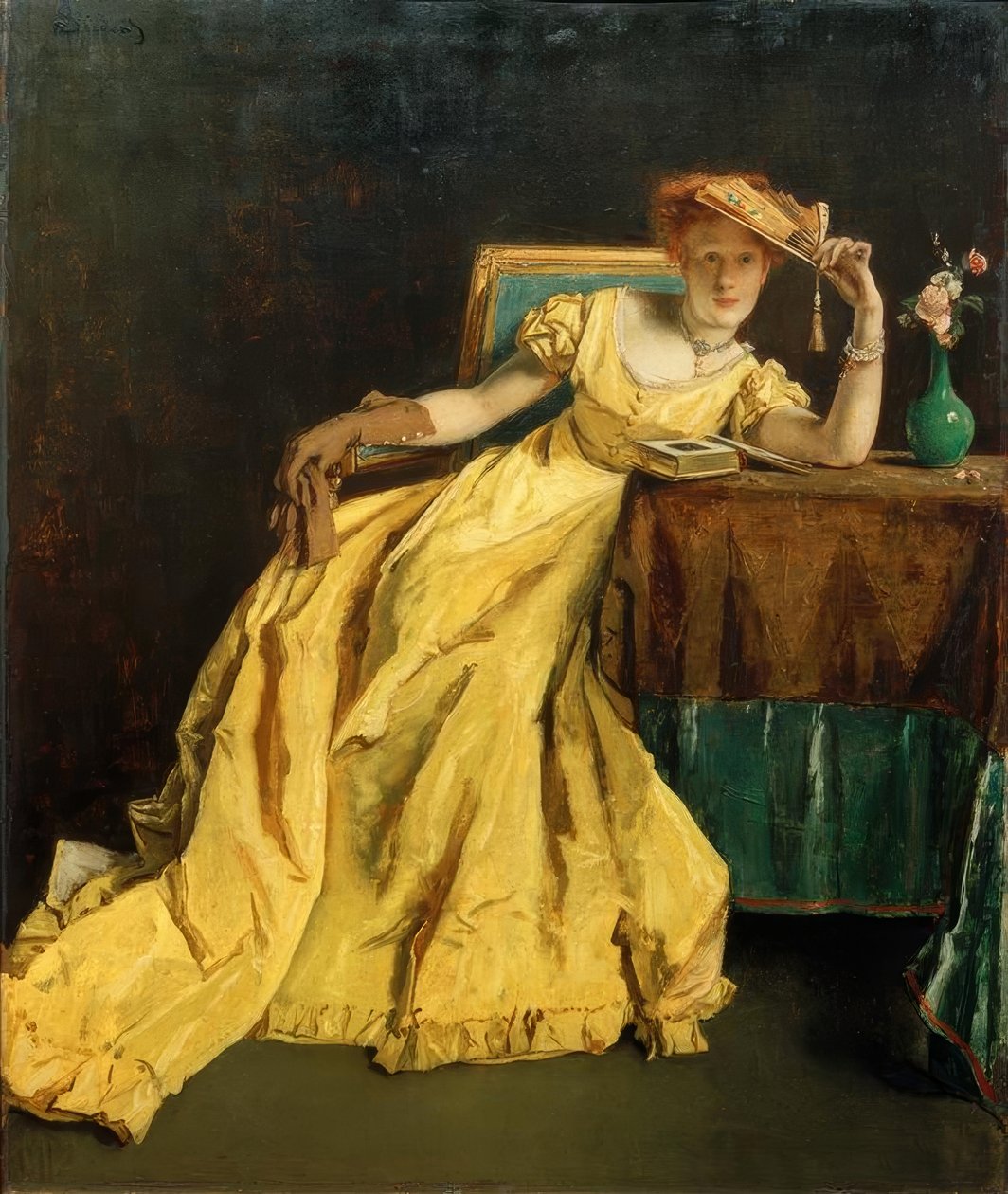 A. Stevens, Dáma ve žlutém od Alfred Emile Stevens