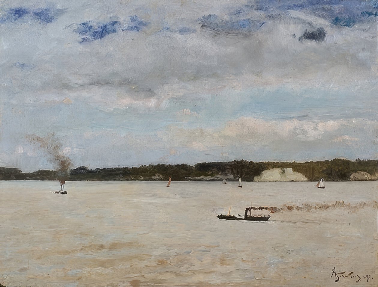 Honfleur Bay. 1891 od Alfred Emile Stevens