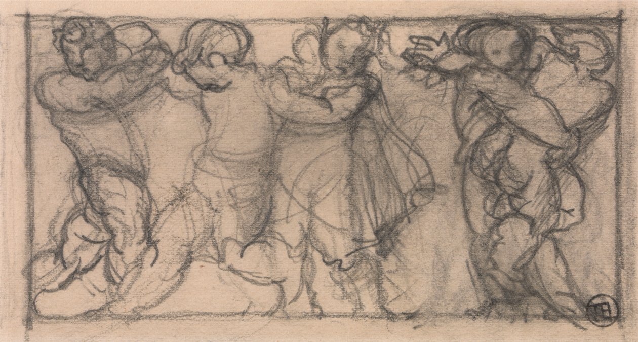 Skupina cherubínů (design pro vlys?) od Alfred Emile Stevens