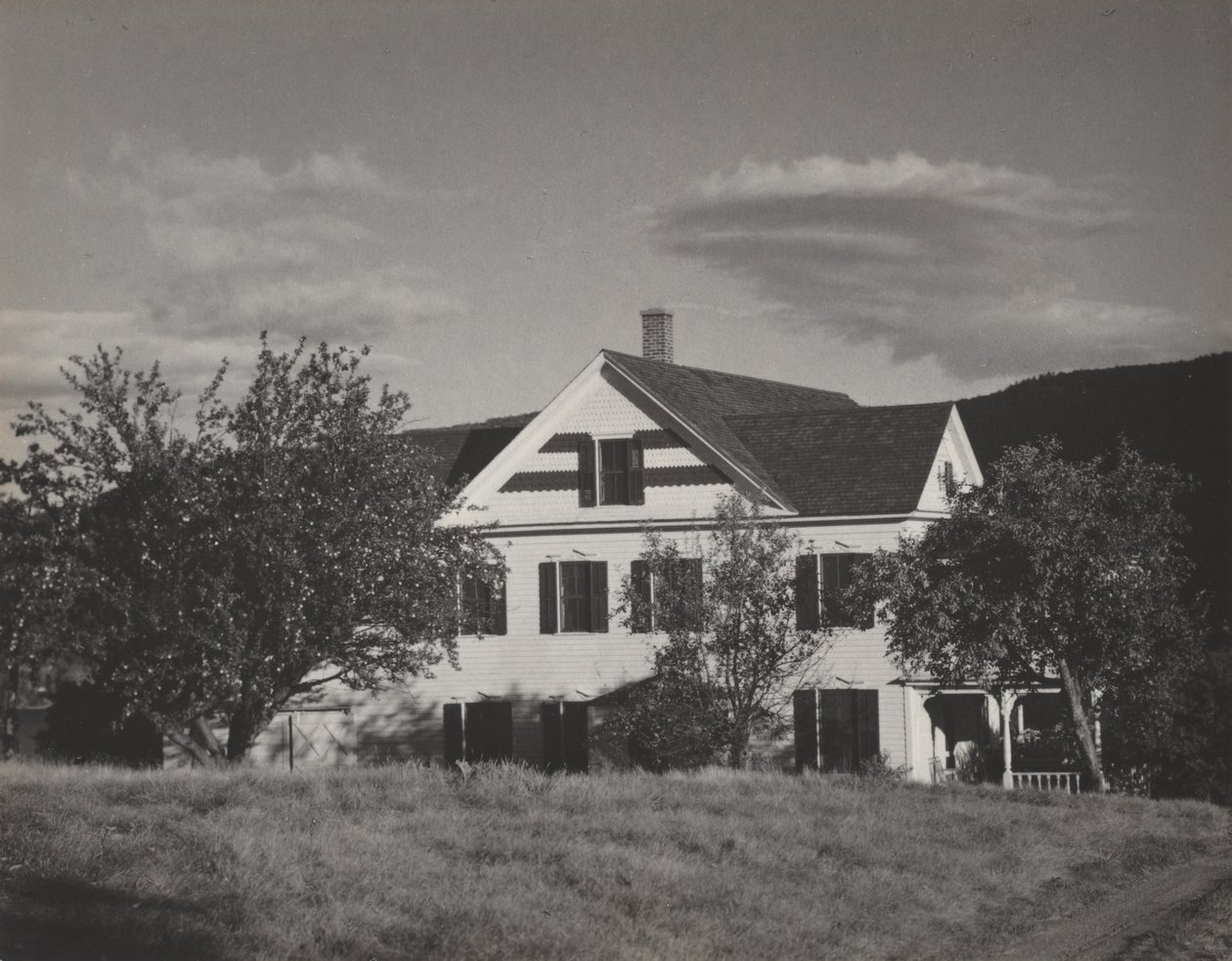 Dům a stromy, Lake George od Alfred Stieglitz