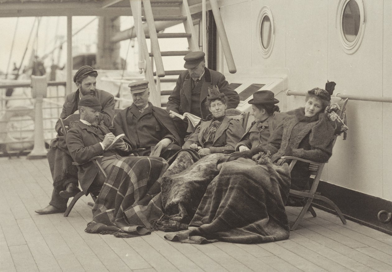 Sime Herrmann, manželé Mannovi, dr. Brown, pan McGibbon, slečna Linthicumová a Emmy – na palubě lodi Bourgogne ve dnech 5.–14. května 1896 od Alfred Stieglitz