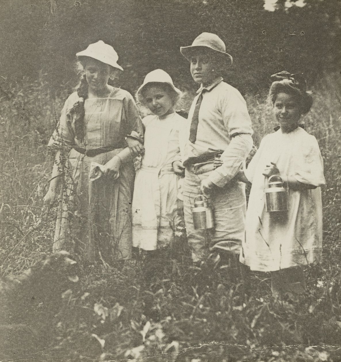 Bez názvu (Flora, Elizabeth, Howard a Kitty v poli Lake George) od Alfred Stieglitz
