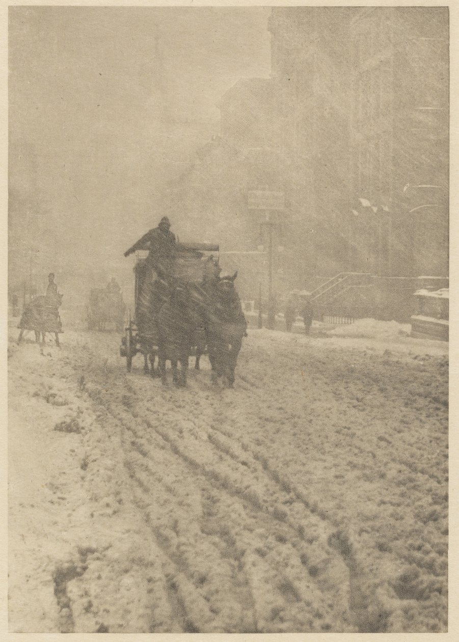 Zima na Páté Avenue od Alfred Stieglitz