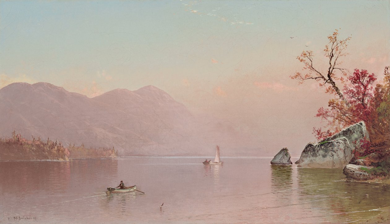 Podzimní mlha, jezero George od Alfred Thompson Bricher
