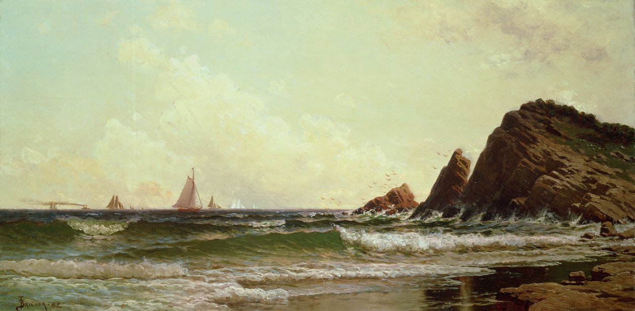 Cliffs at Cape Elizabeth, Portland Harbour, Maine, 1882 od Alfred Thompson Bricher