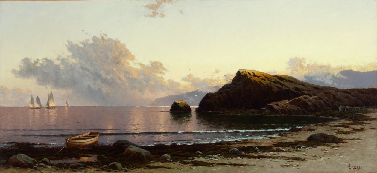 Západ slunce na pobřeží 1885 (olej na plátně) od Alfred Thompson Bricher