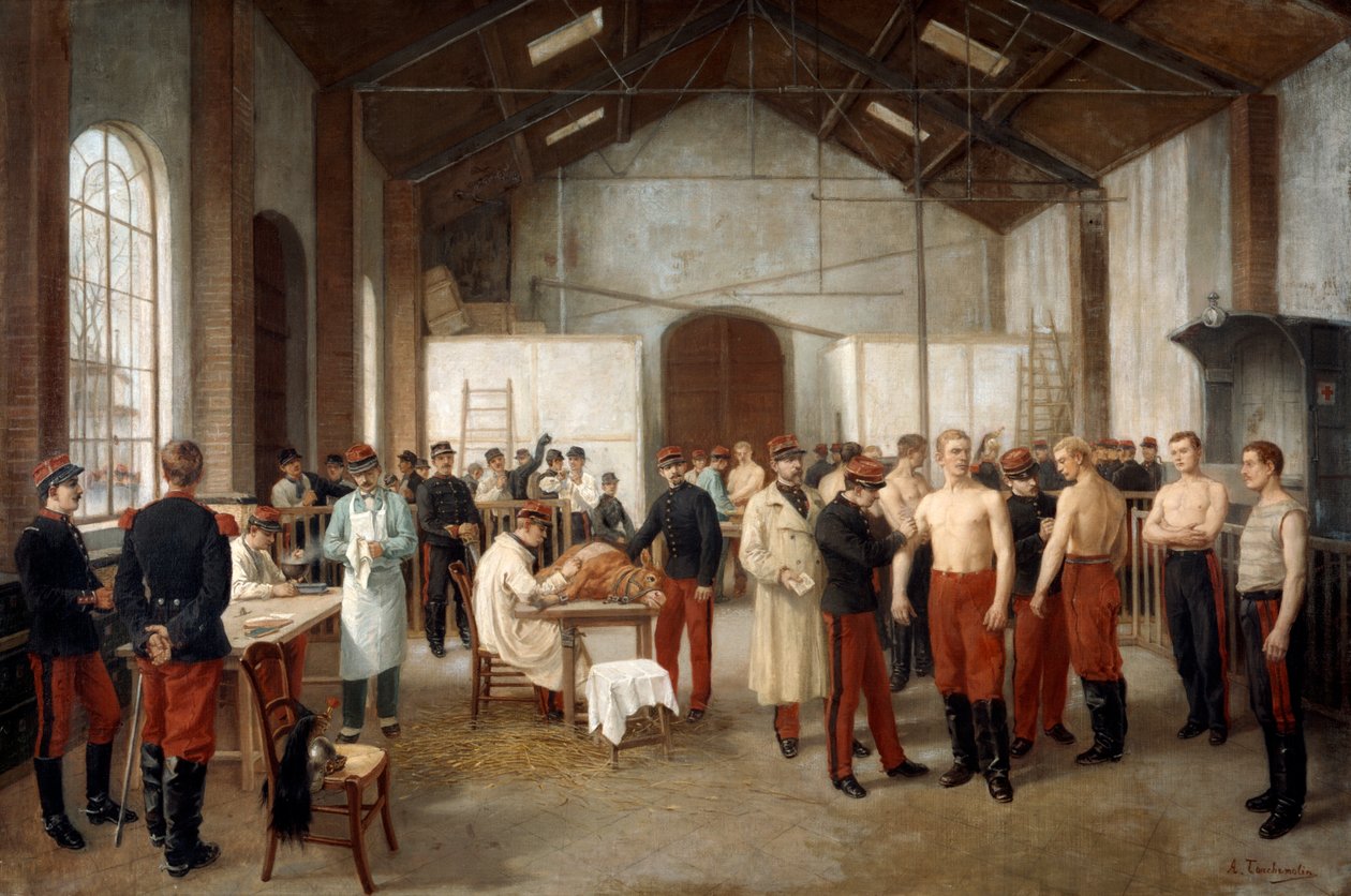 Očkování v nemocnici Val de Grace v Paříži, c1900. od Alfred Touchemolin