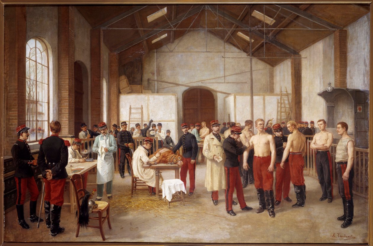 Očkování ve Val de Grace Obraz Alfreda Touchemolina (1829-1907). cca 1900 Musee du Val de Grace, Paříž od Alfred Touchemolin