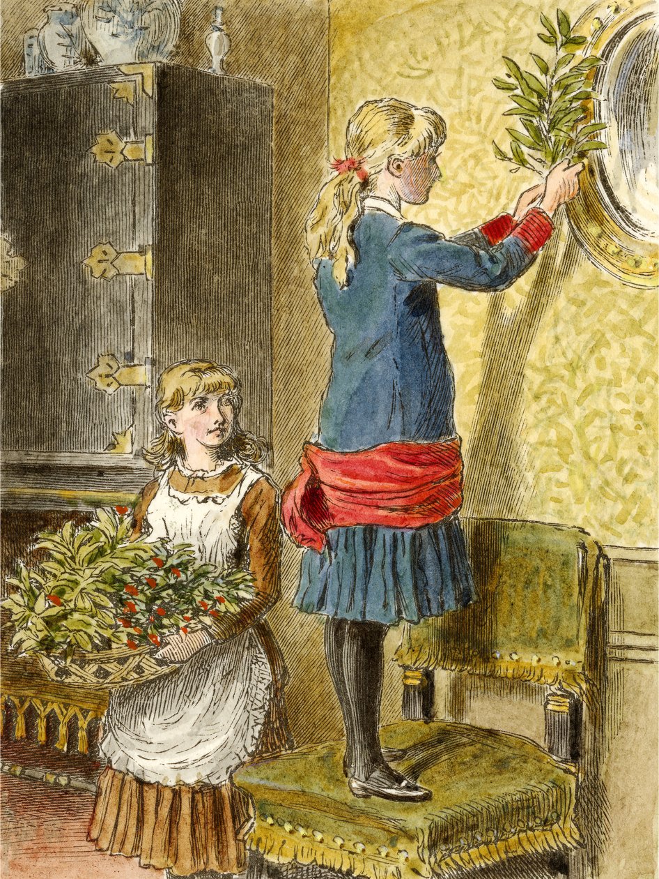 Vánoční výzdoba, hospoda. 1854 od Alfred W. Cooper