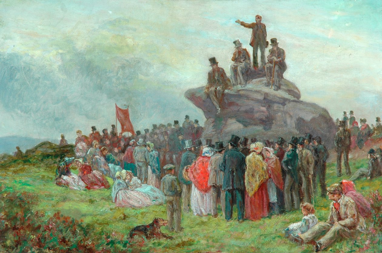 Schůze chartistů v Basin Stones, Todmorden, 1842 od Alfred Walter Bayes